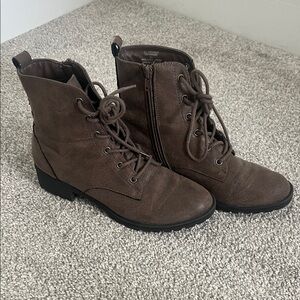 Sun + Stone Brown Ankle Boots